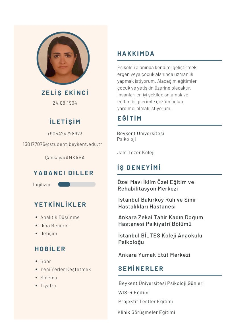 Zeliş Ekinci CV