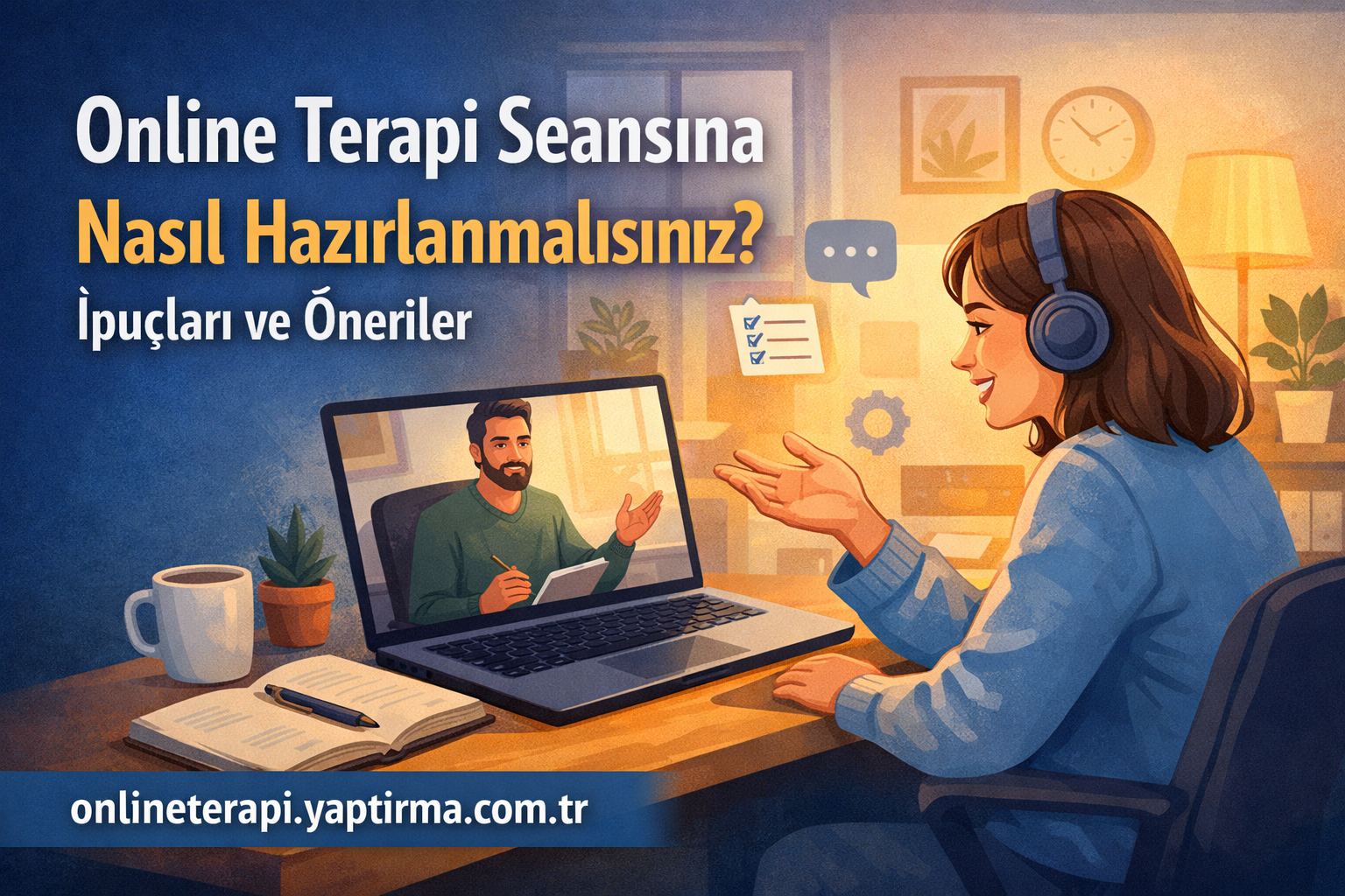 Read more about the article Online Terapi Seansına Nasıl Hazırlanmalısınız? İpuçları ve Öneriler