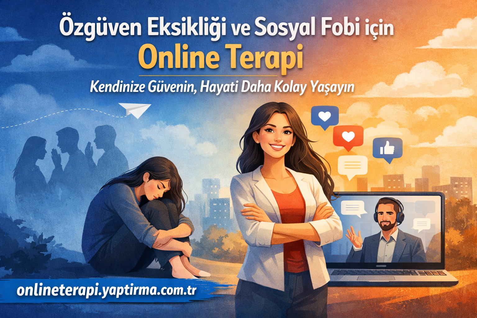 Read more about the article Özgüven Eksikliği ve Sosyal Fobi için Online Terapi – Kendinize Güvenin, Hayatı Daha Kolay Yaşayın