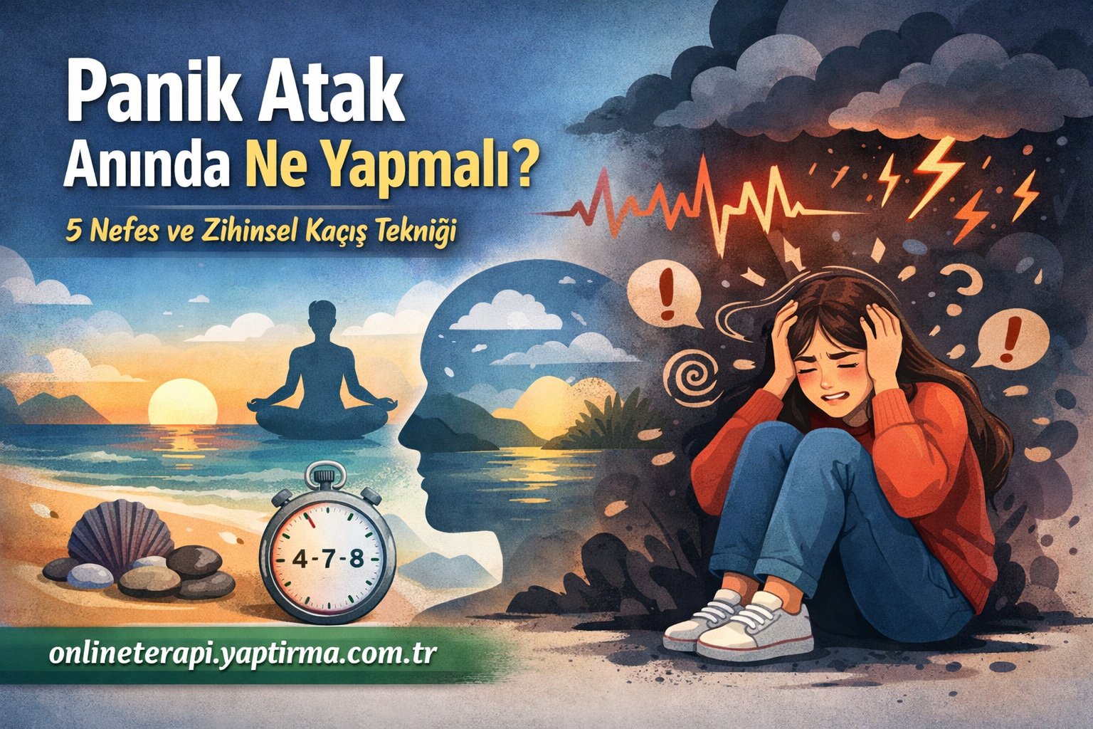 Read more about the article Panik Atak Anında Ne Yapmalı? Anında Uygulayabileceğiniz 5 Nefes ve Zihinsel Kaçış Tekniği