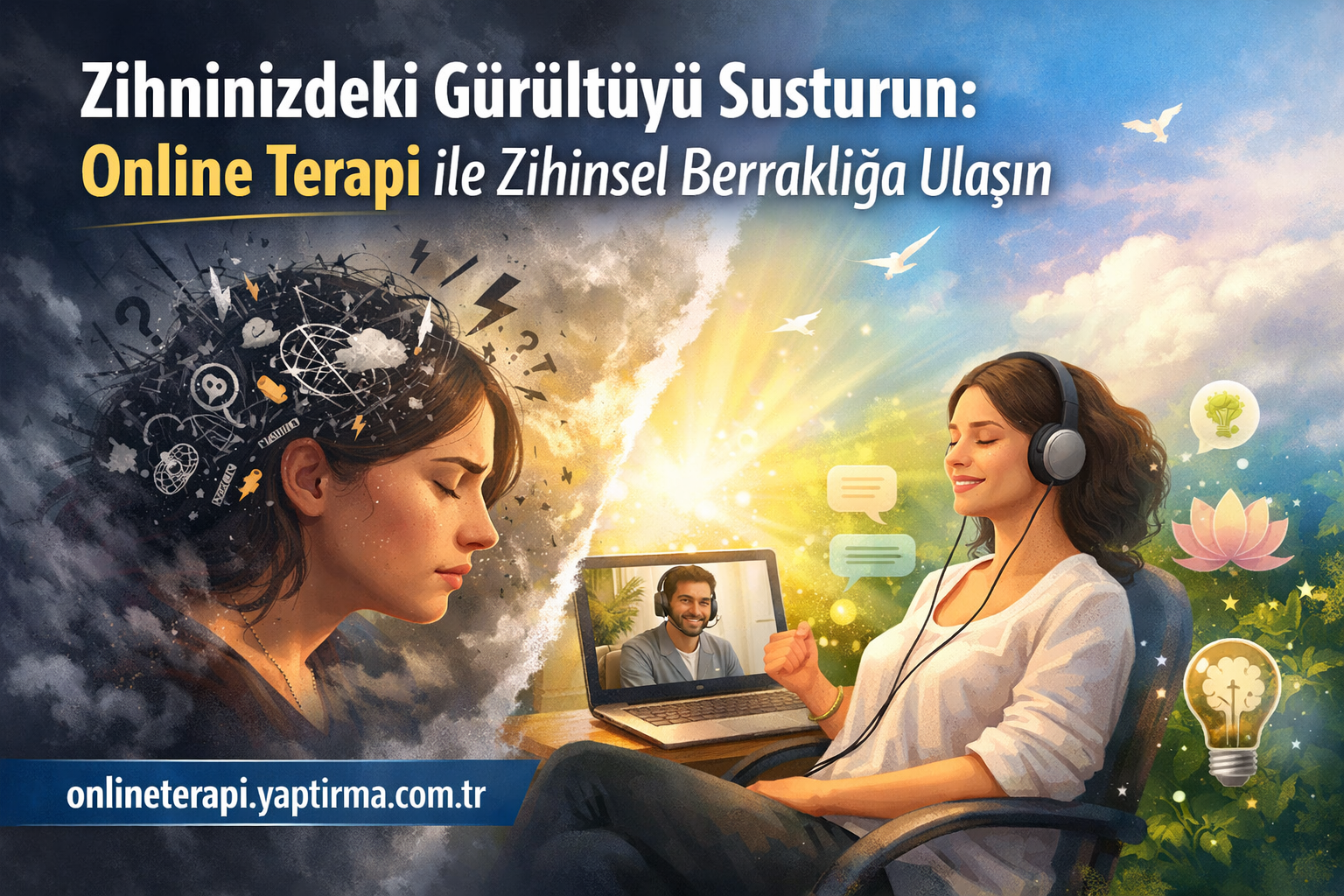 Read more about the article Zihninizdeki Gürültüyü Susturun: Online Terapi ile Zihinsel Berraklığa Ulaşın